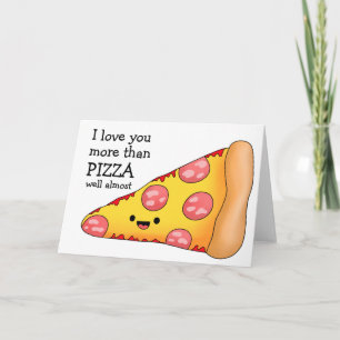 Cartão Eu Amo Você Mais do Que Pizza