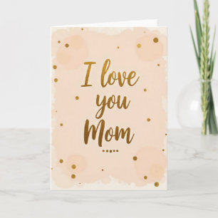 Cartão Eu Amo Você Mamãe Carta Brilhante