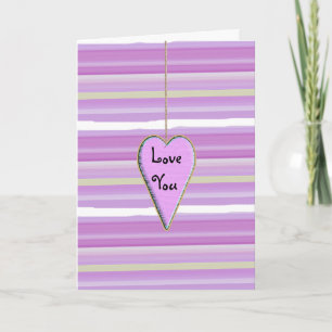 Cartão Eu Amo Você Muito Roxo Aquarela