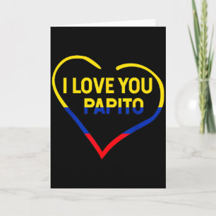 Cartão Eu Amo Você Papito Bandeira Colômbia Bandeira Feli