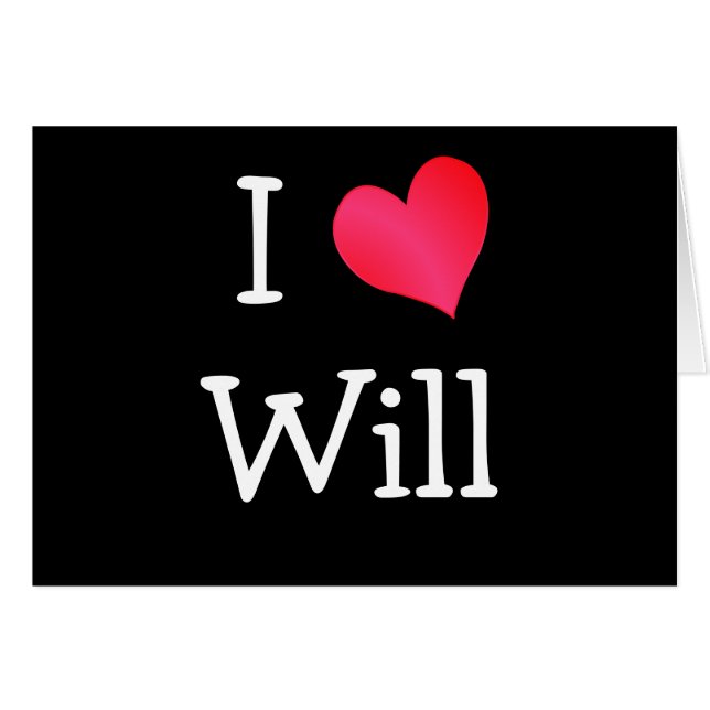 Cartão Eu Amo Will (Frente Horizontal)