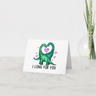 Cartão Eu Anseio por Você Funny Dinosaur Dia dos Namorado