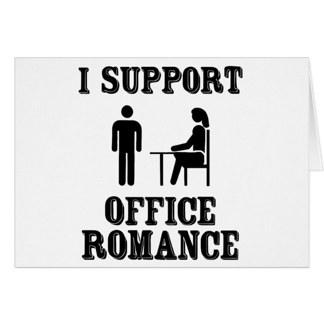 Cartão Eu Apoio o Romance no Escritório (Frente Horizontal)