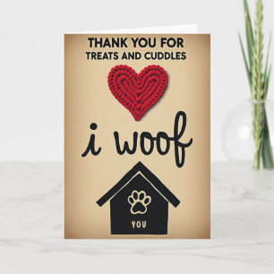 Cartão Eu Au Au Você Obrigado Carta de Cachorro