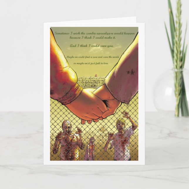 Cartão Eu caí no amor no apocalipse do zombi (Frente)