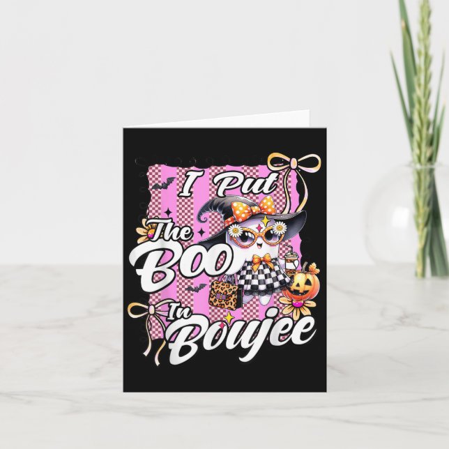 Cartão Eu Coloquei A Boca Em Boujee Cute Ghost Leopard Ha (Frente)