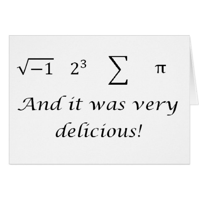 Cartão Eu comi alguma camisa da matemática da torta (Frente Horizontal)