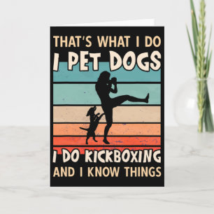 Cartão Eu Cuido de Cães Eu Faço Designs de Kickboxing - M