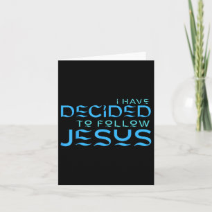 Cartão Eu Decidi Seguir Jesus Batismo - Letra Azul