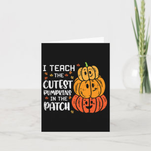 Cartão Eu Ensino Fantasia de Halloween do Pomar de Abóbor