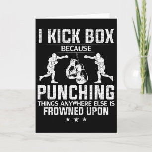 Cartão Eu faço boxe porque socar é mal visto Boxe engraça