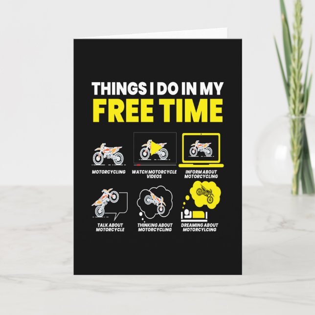 Cartão Eu Faço No Meu Bikers De Moto Em Tempo Livre (Frente)