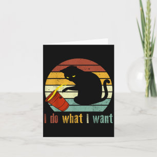 Cartão Eu Faço O Que Quero Gato Café Gato Preto Xícara Ve