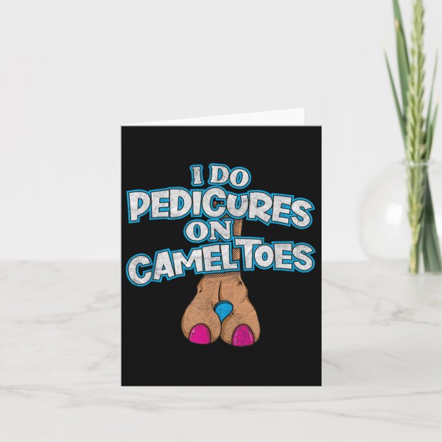Cartão Eu Faço Pedis Em Dedos De Camelo Retro Desgastado  (Frente)