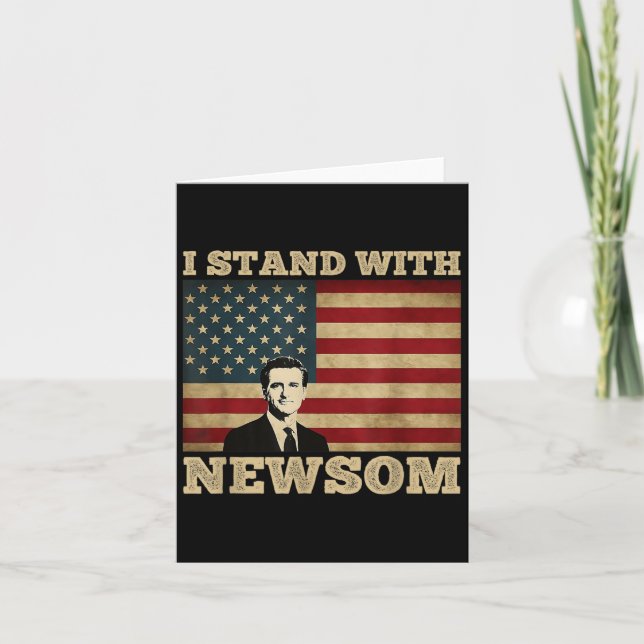 Cartão Eu Fico Com Gavin Newsom (Frente)