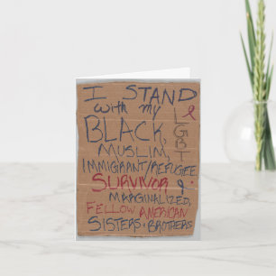 Cartão Eu fico com o meu LGBT, Negro, Muçulmano, Imigrant