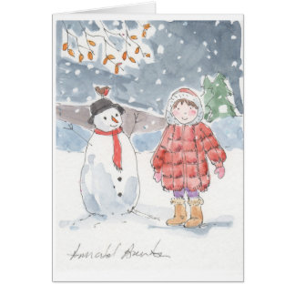 Cartão Eu fiz um boneco de neve!