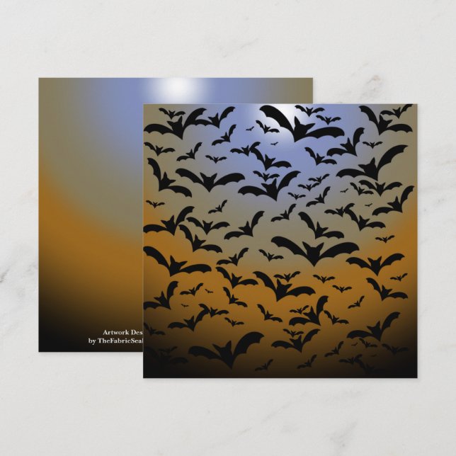 Cartão Eu fui mordido por morcegos negros e Bonito lua (Frente/Verso)