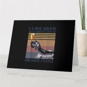 Cartão eu gosto de cerveja e do meu schnauzer miniatura