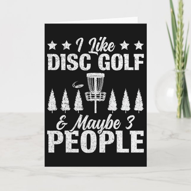 Cartão Eu Gosto de Disc Golf - Design de Disc Golf Esboça (Frente)