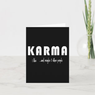Cartão Eu Gosto De Karma E Talvez Mais 3 Pessoas.