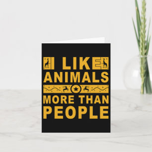 Cartão Eu Gosto Mais de Animais do que de Pessoas 3