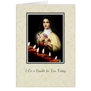 CARTÃO EU ILUMINEI UMA VELA PARA VOCÊ HOJE ST. THERESE