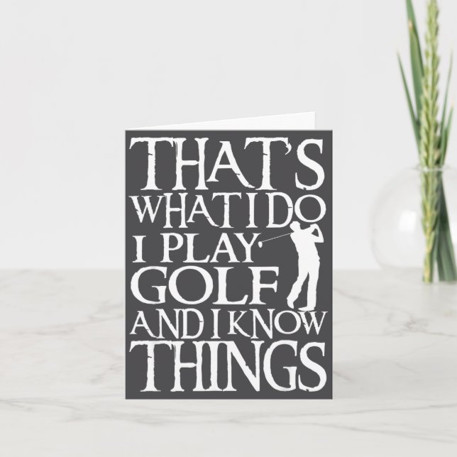 Cartão Eu jogo golfe Camiseta engraçada de golfe Uni-adul (Frente)