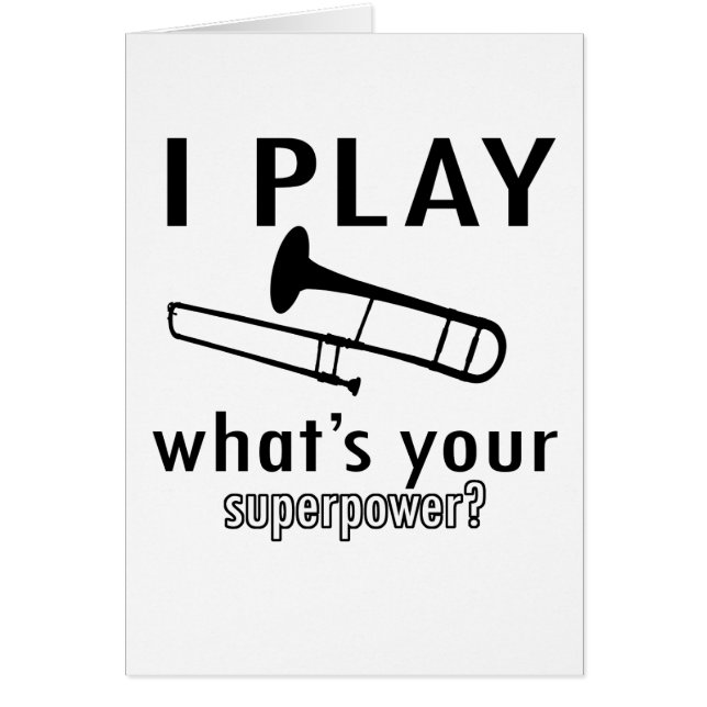 Cartão Eu jogo o trombone (Frente)