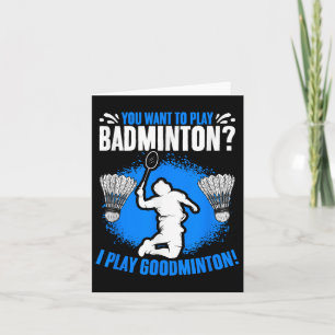 Cartão Eu jogo raquete de Goodminton Hobby Badminton P
