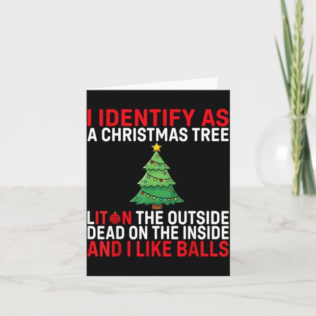 Cartão Eu Me Identifico Como Uma Árvore De Natal Iluminad (Frente)