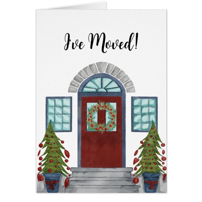 Cartão Eu me movi! Casa de Natal (Frente)