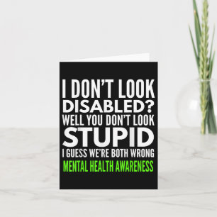 Cartão Eu Não Pareço Com Deficiente Sensibilização Mental