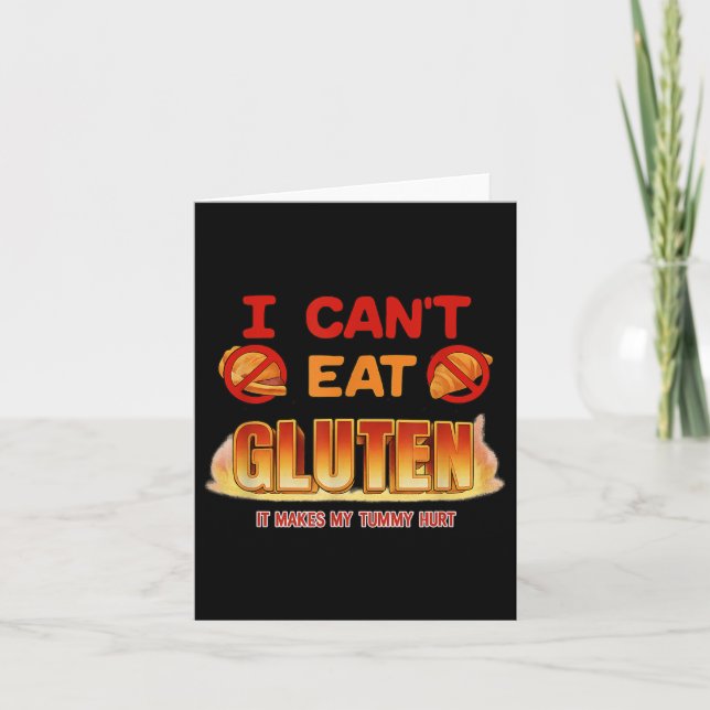 Cartão Eu não posso comer Gluten Engraçado, Gen sem hinge (Frente)