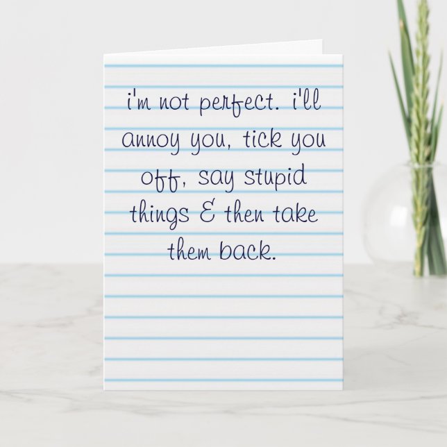 Cartão Eu não sou perfeito (Frente)