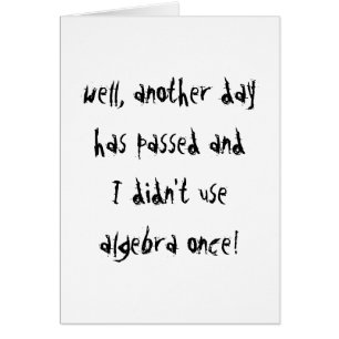 Cartão Eu não usei a álgebra