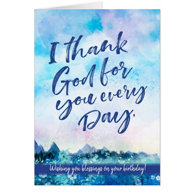 Cartão Eu Obrigado Deus Por Você Todos Os Dias, Abençoado (Frente)