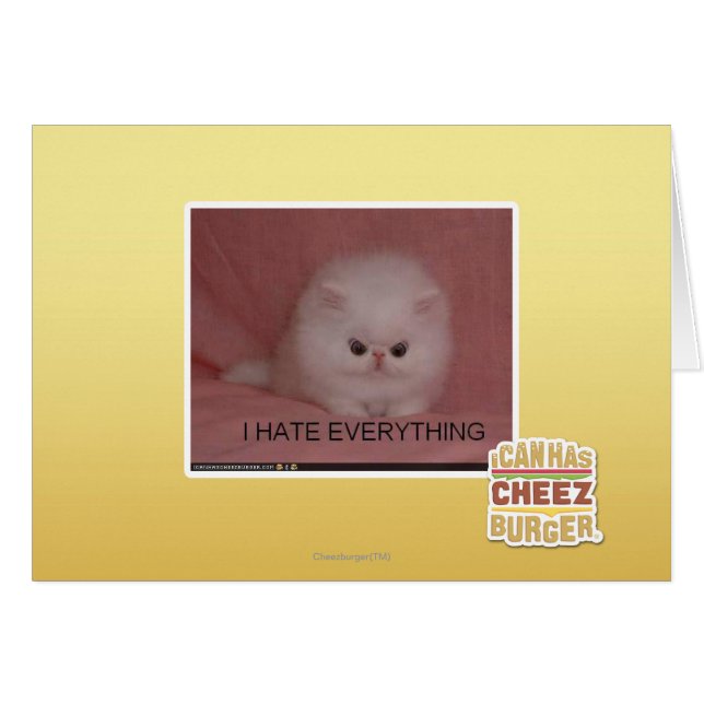 Cartão Eu odeio tudo (Frente Horizontal)