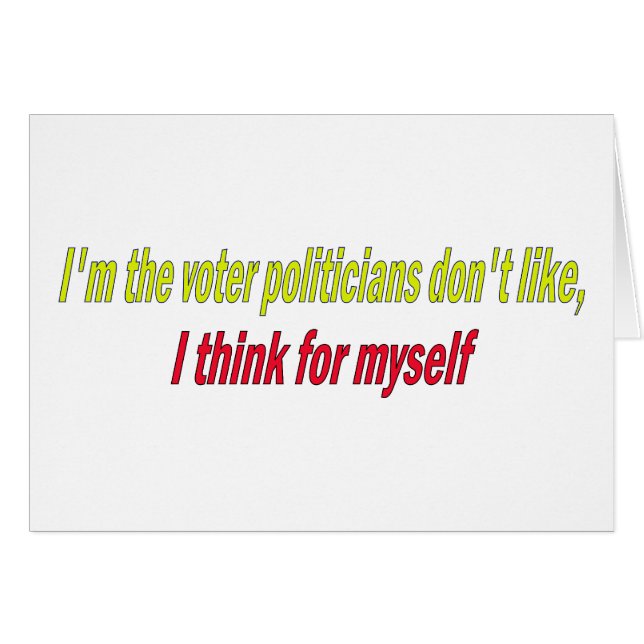 Cartão Eu penso por mim mesmo (Frente Horizontal)