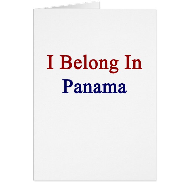 Cartão Eu pertenço em Panamá (Frente)