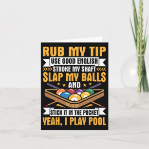 Cartão Eu Piscina Billiard Puns Esfregando Minha Ponta Pa