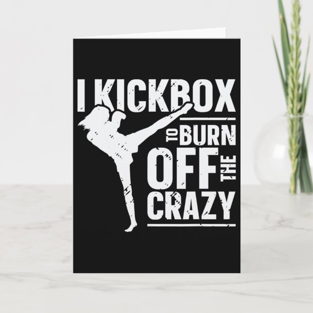Cartão Eu Pratico Kickbox Para Queimar a Louca Garota Mul (Frente)