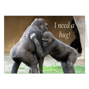 Cartão Eu preciso um abraço