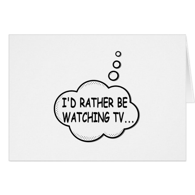 Cartão Eu Preferencialmente De Assistir À TV (Frente Horizontal)