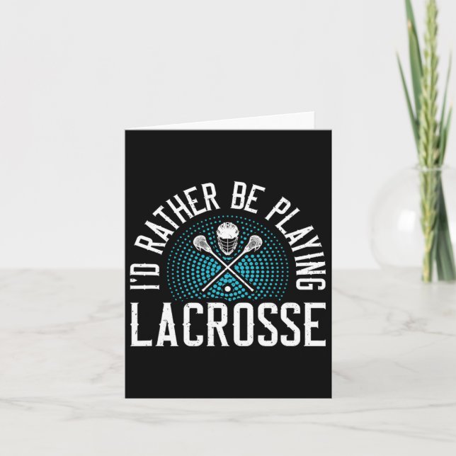 Cartão Eu Preferencialmente Jogando Lacrosse (Frente)