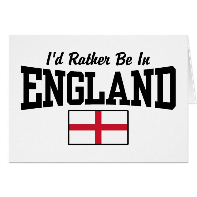 Cartão Eu Preferencialmente Na Inglaterra (Frente Horizontal)