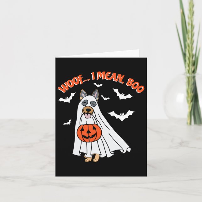 Cartão Eu Quero Dizer Boo Engraçado Cachorro Fantasma (Frente)