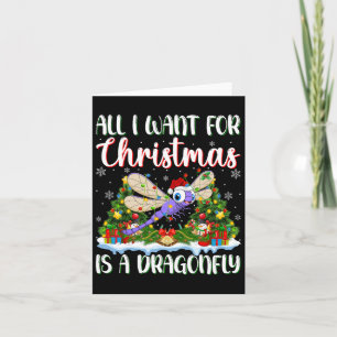 Cartão Eu Quero O Natal É Um Dragonfly Xmas Tree Ligh