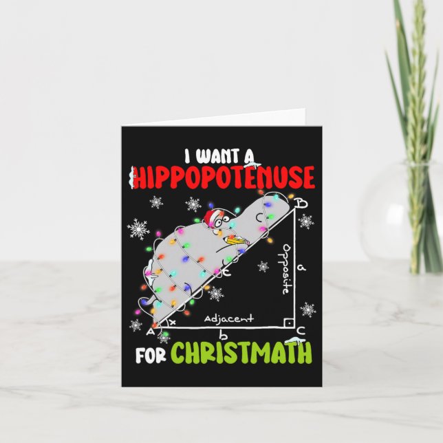 Cartão Eu Quero Um Hippopotamus Para O Natal Xmas Hippo M (Frente)