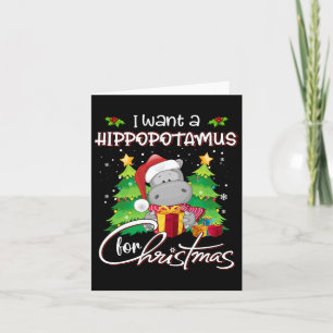 Cartão Eu Quero Um Hippopotamus Para O Natal Xmas Hippo P